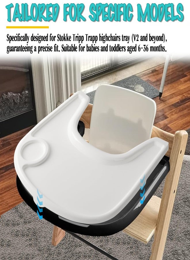 LuQiBabe High Chair Tray Cover Compatible with Stokke Tripp Trapp Chair with Cup Holder - Smooth Surface and Strong Suction - Made with Food-Safe Plastic (BPA BPS BPF Lead Phthalate Free) - White - Image 4